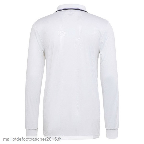 Maillot Foot Achat Thailande Domicile Manches Longues Real Madrid 2022 2023 Blanc