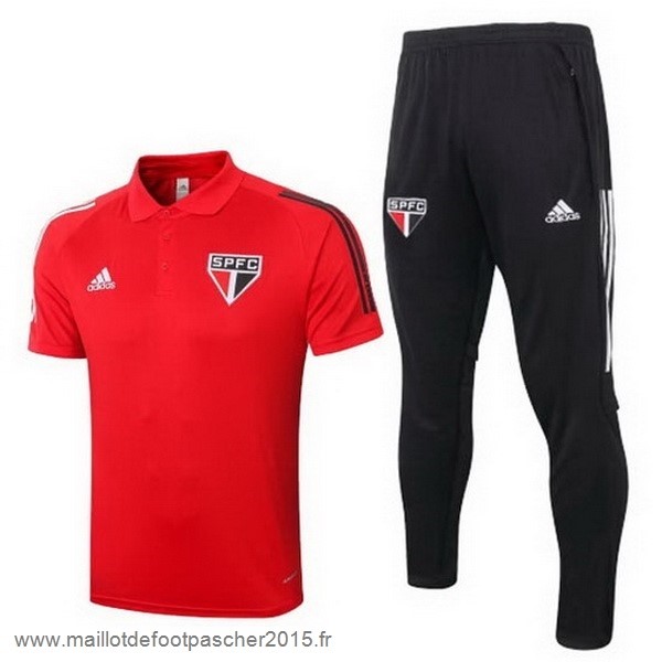 Maillot Foot Achat Ensemble Complet Polo São Paulo 2020 2021 Rouge Noir