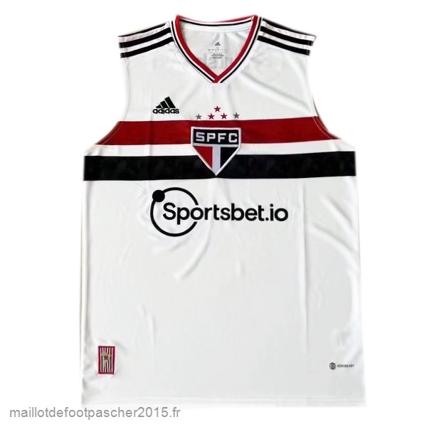 Maillot Foot Achat Domicile Maillot Sans Manches São Paulo 2022 2023 Blanc