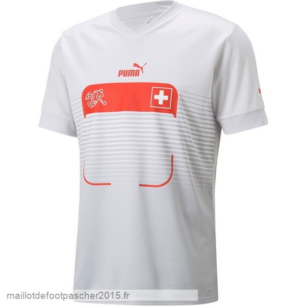 Maillot Foot Achat Thailande Exterieur Maillot Suisse 2022 Blanc