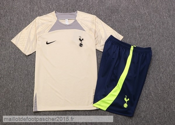 Maillot Foot Achat Entrainement Ensemble Complet Tottenham Hotspur 2022 2023 Jaune I Noir