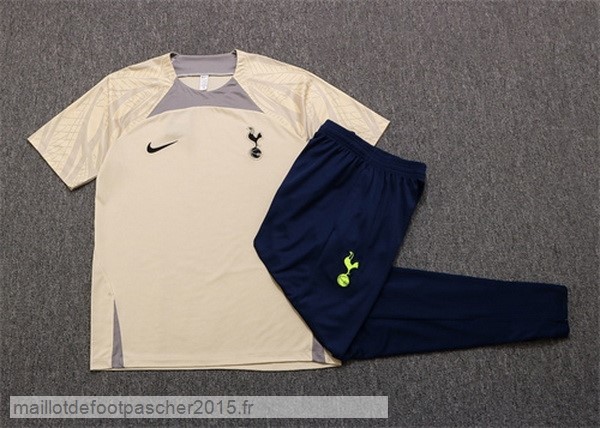 Maillot Foot Achat Entrainement Ensemble Complet Tottenham Hotspur 2022 2023 Jaune Noir